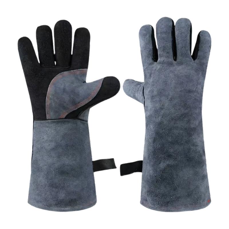

Heavy Duty Leather Welding Gloves 40cm Length FlameProof Protections Against Sparks And Splatters For Industrial Use 1