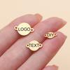 20/50/100pcs Stainless Steel Customize Logo Tags Charms Connectors for DIY Jewelry Making Personalized Name Logo Jewelry Tags