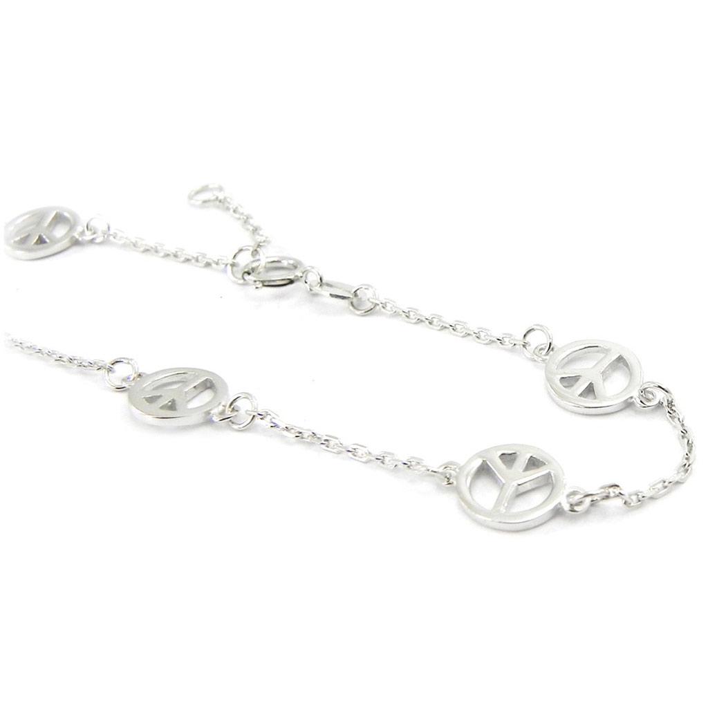 Les Trésors De Lily [I4228] - Silver 'Peace' Bracelet (rhodium-plated) - 8 Mm