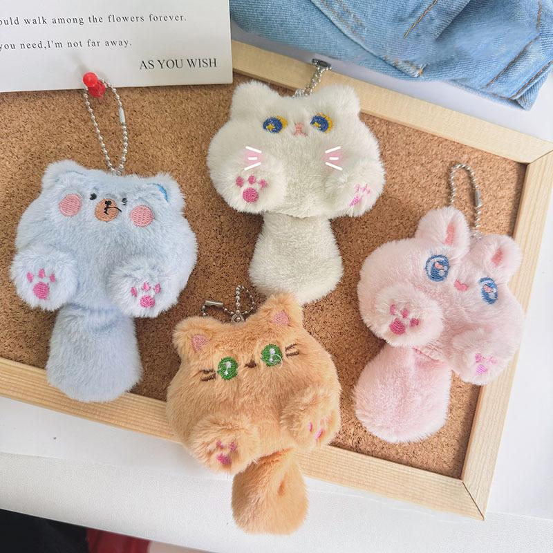 Cartoon Squeaky Big Tail Cat Rabbit Little Bear Plush Doll Toy Pendant Backpack Hangings Decoration Gifts