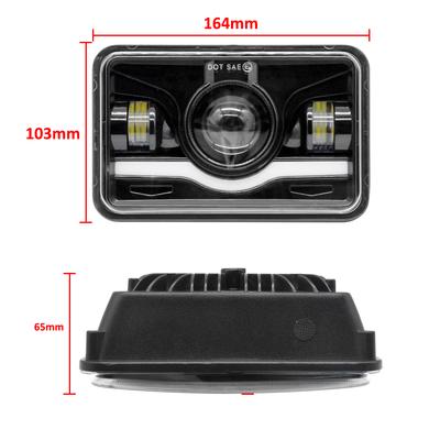 1/2pc 12V 24V 4x6 Inch LED Headlights H4 Led Work Light Square Light For Car Jeep Motorcycle Hond Truck Kenworth Headlamp