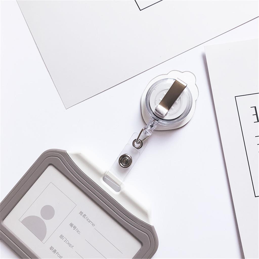 JESJELIU Flower Retractable Nurse Chest Badge Reel Clip Holder Students Doctor Work ID Card Holder Keychain Gifts Accessories