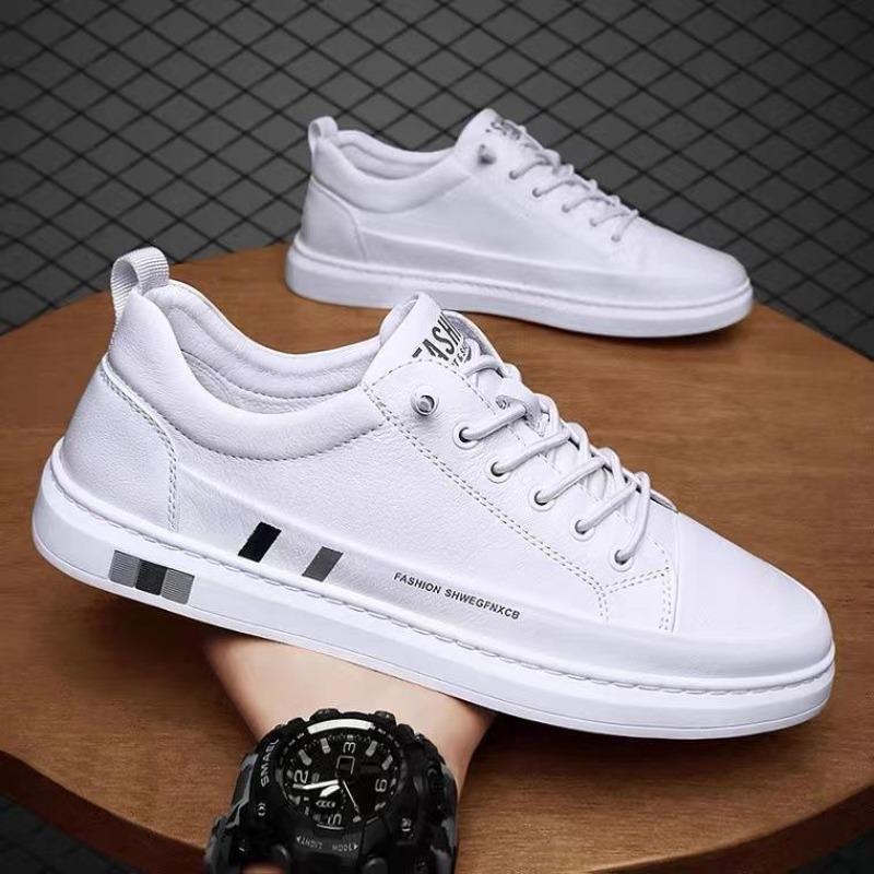 Summer Round Head New Men's Shoes Fashion Board Shoes Trend Versatile White Shoes Sports Men's Black Breathable Casual
