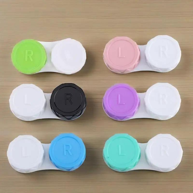 Simple Contact Lens Case Portable Women Companion Box Travel Easy Carry Storage Container Pocket Mini Contact Lens Case