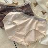Plus Size Mid Waist Solid Pure Cotton Antibacterial Breathable Women Underwear Panties