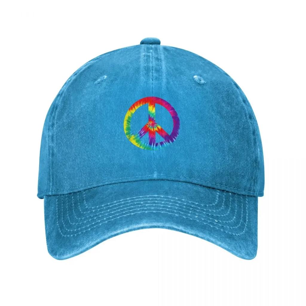 Peace Sign Symbol Tie Dye s s Hippie Costume Baseball Cap Vintage Trucker Cap sun caps fashionable Caps Women Unisexs