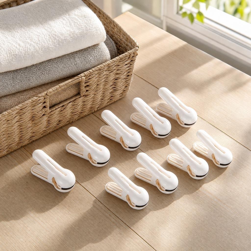 10pcs No Mark Clothes Pegs Laundry Clips Durable Plastic Clothespins for Hanging Clothes Indoor Outdoor Use