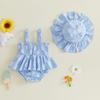 Citgeett Summer Infant Baby Girls Bodysuit Dress Casual Daisy Print Sleeveless Jumpsuit Cute Sun Hat Clothes Set