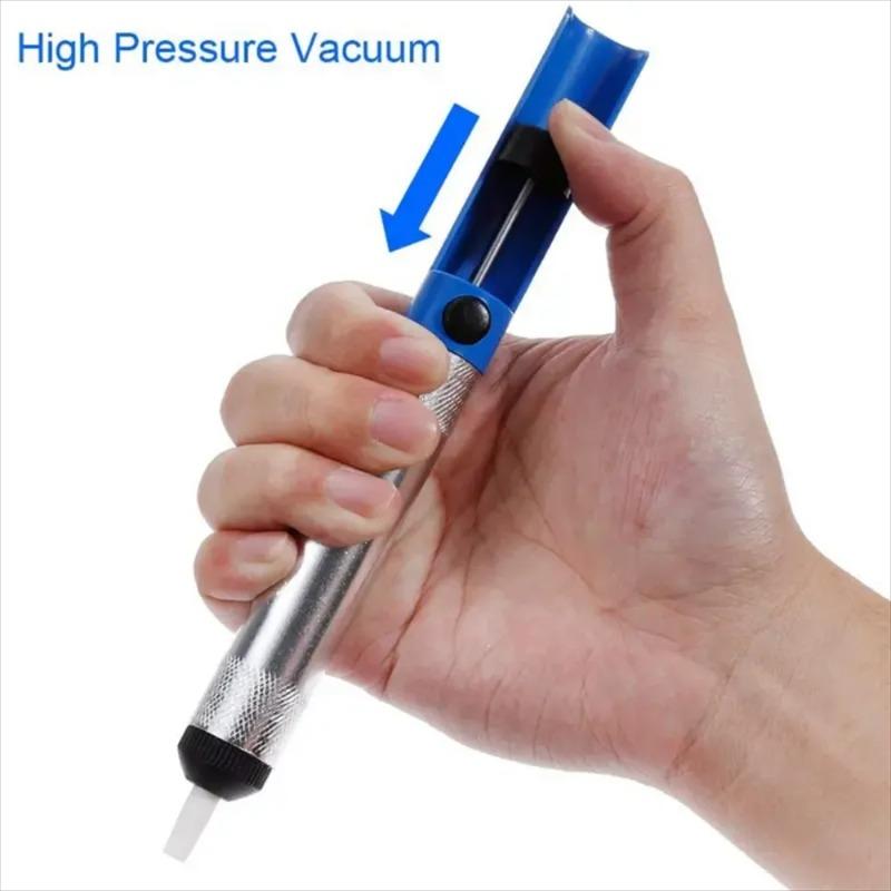 Tin Sucker Manual Aluminum Alloy Plastic Tin Suction Pump Strong High Temperature Suction Nozzle Soldering Accessories