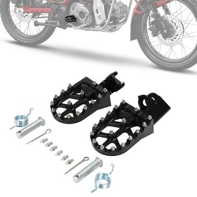 JFG Motorcycle Foot Pegs, Non-Slip, Foldable Aluminum, Compatible with Hunter Cub CT125 [JA65/JA55] Motorcycles - Black