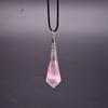 Gemstone  Magic Reiki Rose Quartz Crystal Healing Charka Dowsing Pendulum Necklace Pendant