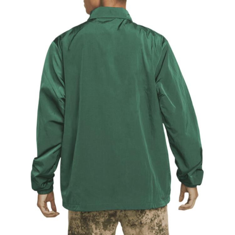 Nike Solid Color Logo Emblem Collar Jacket Men Jackets Green DQ5006-341