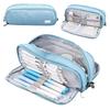 Trousse à Crayons en Tissu Multi-Couches pour Étudiants – Sac à Stylos Grande Capacité avec Plusieurs Compartiments pour l'École