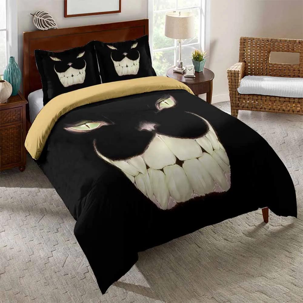 Read Cat Bedding For Girls Boys Cute Colorful Cast Pattern Bedspread 3D Print Cats Theme Bold Color Black Animal Duvet Cover