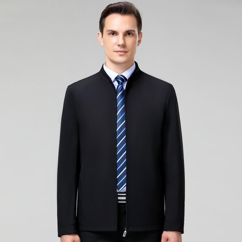 

Новая мужская куртка с воротником-стойкой на весну и осень, деловая повседневная куртка для пап среднего возраста, рубашка большого размера 200