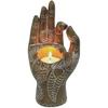 Hztyyier Buddha Yoga Candle Holder Carved Gesture Candlestick Hand Tabletop Tealight Desktop Candle Decor