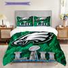 Philadelphia Eagles Pattern Bedding Quilt Set Quilt Cover Pillowcase Home Decoration Birthday Gift (1 * Duvet Cover + 2 * Pillowcase, Without Core)