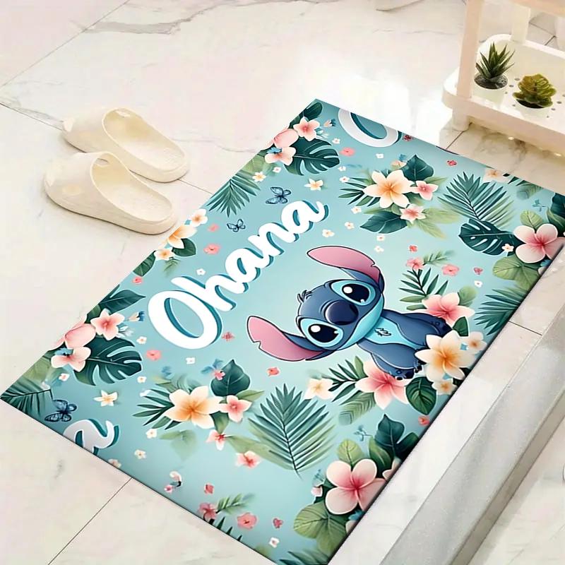 1Pc Ohana Stitch Adventure Rug, Office Carpet Indoor Outdoor Doormat, Non-Slip, Comfortable, Living, Christmas Halloween, Xmas Gift Y1233