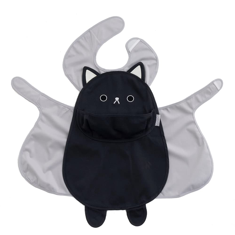 

Aboo Meal 3D Water Long Nursery Baby Shower Gift [aboo] Apron, Pocket, Velcro, Repellent, Length, Portable, School, (Black Cat)