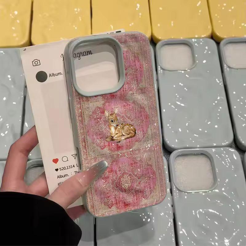 Cute Little Deer Phone Case For IPhone 11 13 12 Pro 14 16 Plus 15 Pro Max Case 17Air Case Silicone Shockproof Soft Cover Cases