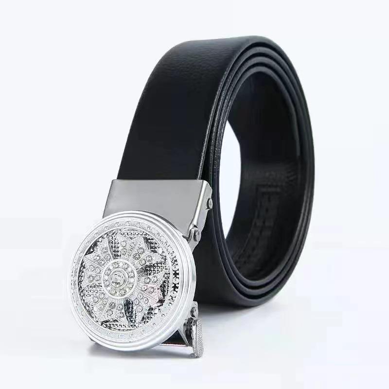 Men's Diamond-Studded Fashion Belt with Automatic Buckle