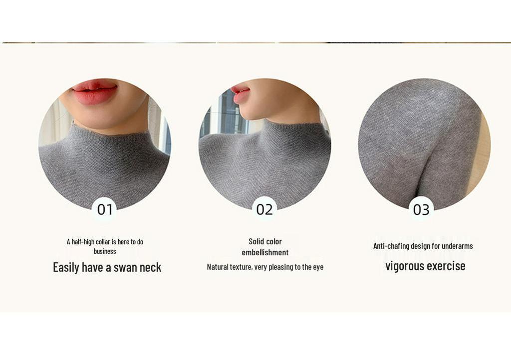 Soft Knit Seamless Women's Sweater, Skin-Friendly, Semi-High Neck, Perfect Base Layer for Autumn/Winter.