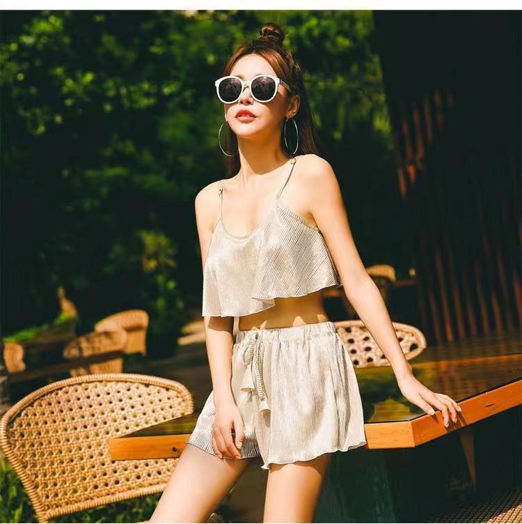 

Корея Дунгуань Свободный раздельный купальник-майка из двух частей с контролем живота XL