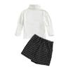 Barn Jenter Turtleneck Langermet Topp Kort skjørt 2stk