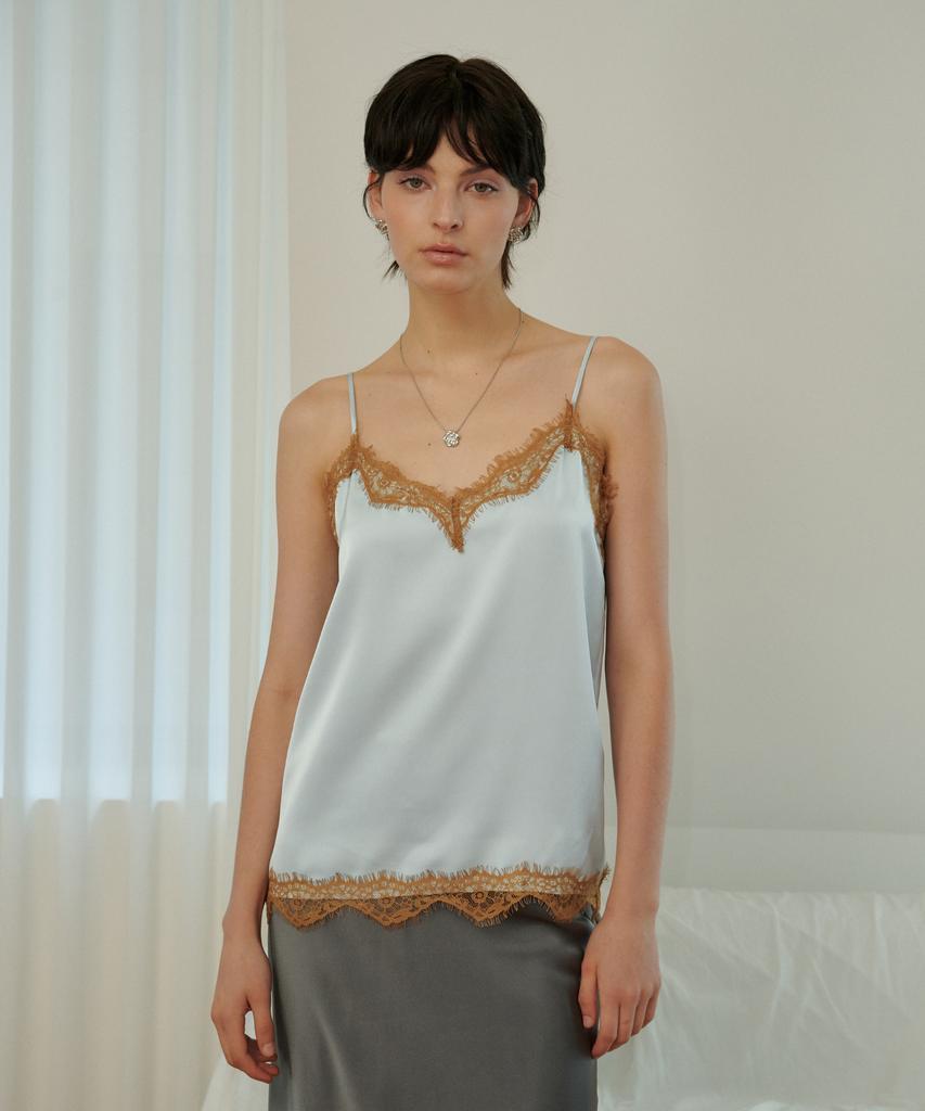 MELLY&ROSE Melly Lace Satin Top (319952)_Blue