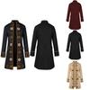 Elegant Medieval Style Men's Overcoat In Burgundy Black And Beige Available