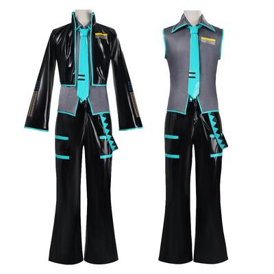 Anime Mikuo meessoost versioon Cosplay kostüüm Roheline värv Iga suurus Eritellimusel valmistatud Täiskomplekt Täiuslik eritellimus Mustad jakid Aksessuaarid