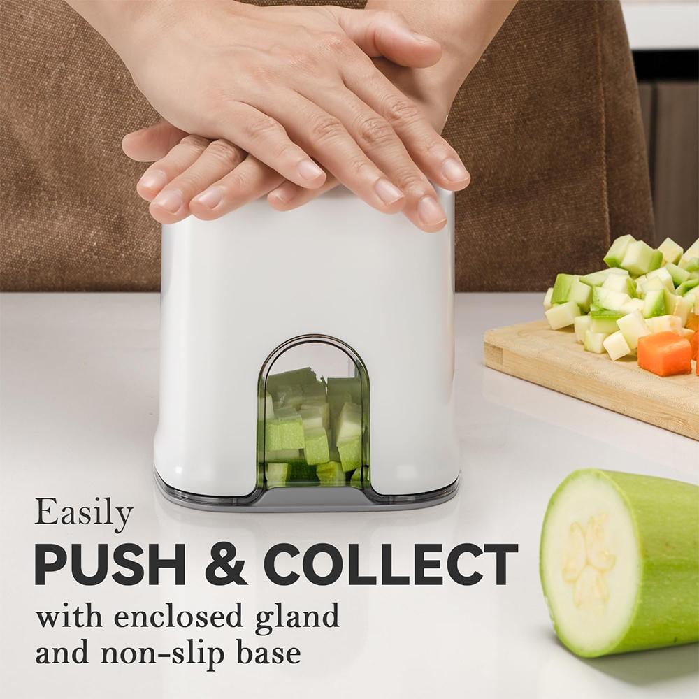 LMETJMA French Fry Cutter Potato Slicer with Container Manual Vegetable Chopper with 3 Blades Kitchen Apple Slicer Onion Dicer
