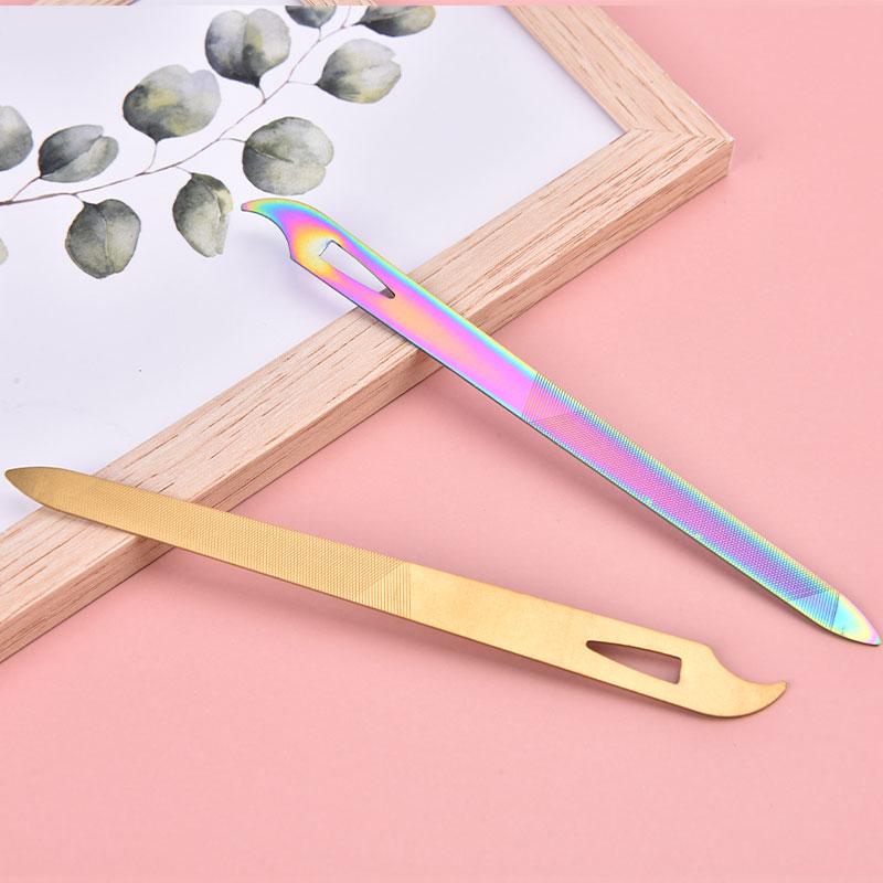 Stainless Steel Nail File Double Sides Thick Nails Pedicure Metal Nail File