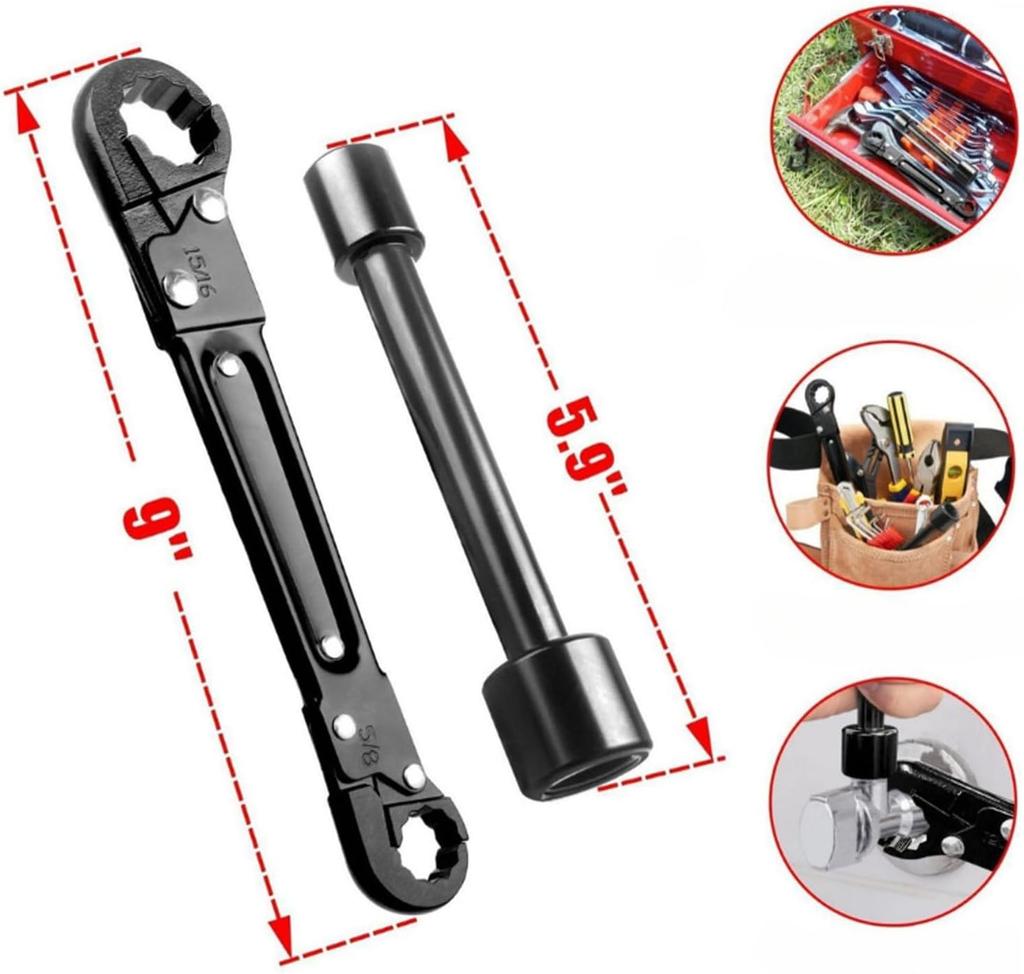 Plumbing Tools Dual Kwik Tite Wrench Kit,Angle Stop Wrench, Plumbing Wrench Angle Stop Wrench Kit, Angle-on Wrench Professional Plumber Wrench Tools