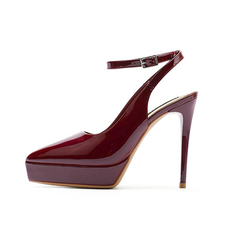 1233-2 Sexy one-word bag head rear empty high-heeled sandals women's summer new pointed thin heel waterproof table high heels