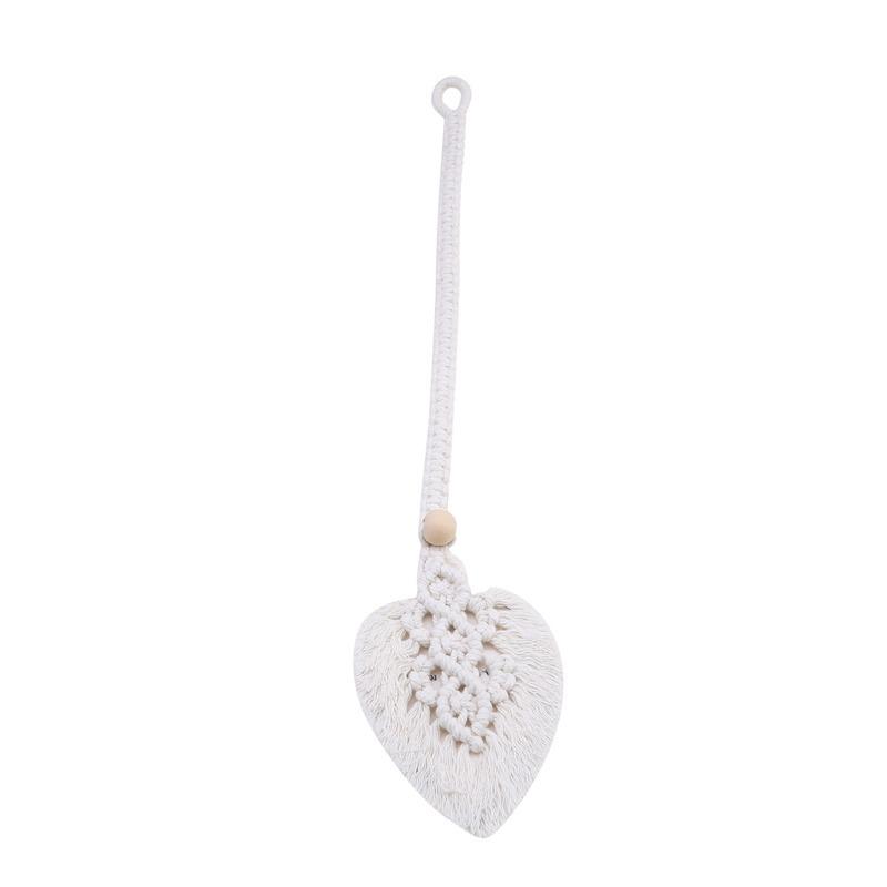 

Curtain Tie Leaf Macrame Backs Hand-Woven Cotton Tassel Curtain Straps Tie Decorative Accessories For Living Room Boho Decor 1pc білий