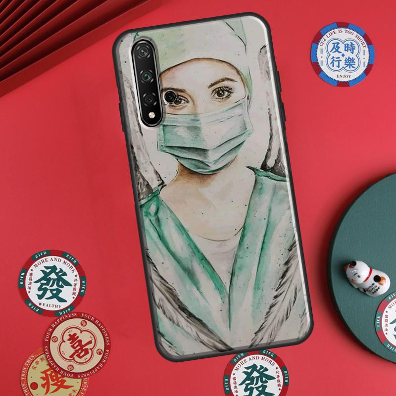 Cartoon Medicine Doctor Nurse For Huawei P20 P40 P30 Lite P60 Pro Nova 12s 11i 12i 10 9 SE 5T Y91 Y90 Y60 Y70 Y72 Y61 Case