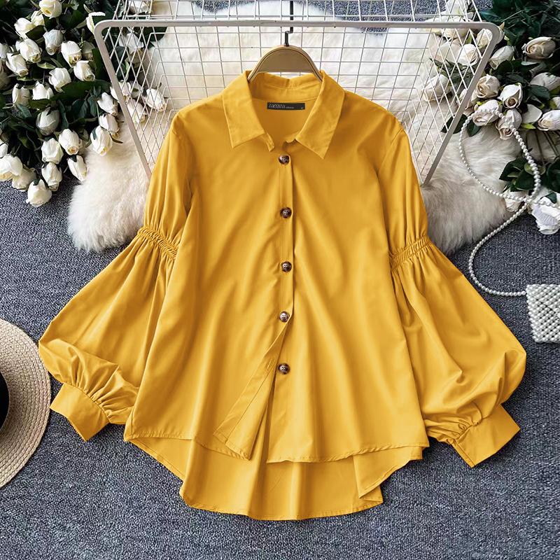 ZANZEA Women Vintage Lantern Long Sleeve Loose A-Line Shirts
