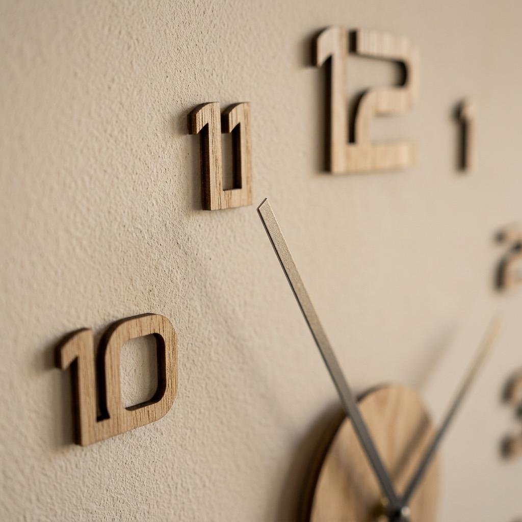 Large wooden wall clock OakTime 50-75cm