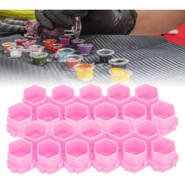 200Pcs Ink Cups, Honeycomb Shape Splicable Pigment Holder Cups Supplies for Artists and Beginners