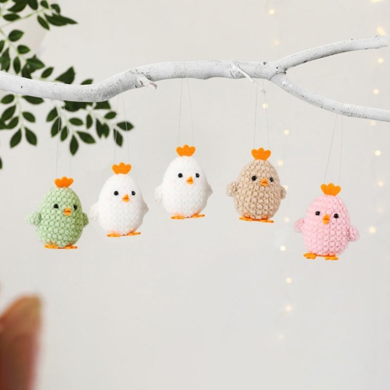 Pack of 5 3D Chick Hanging Decorations for Easter and Spring Festivities Polyester Foam Hanging Ornaments