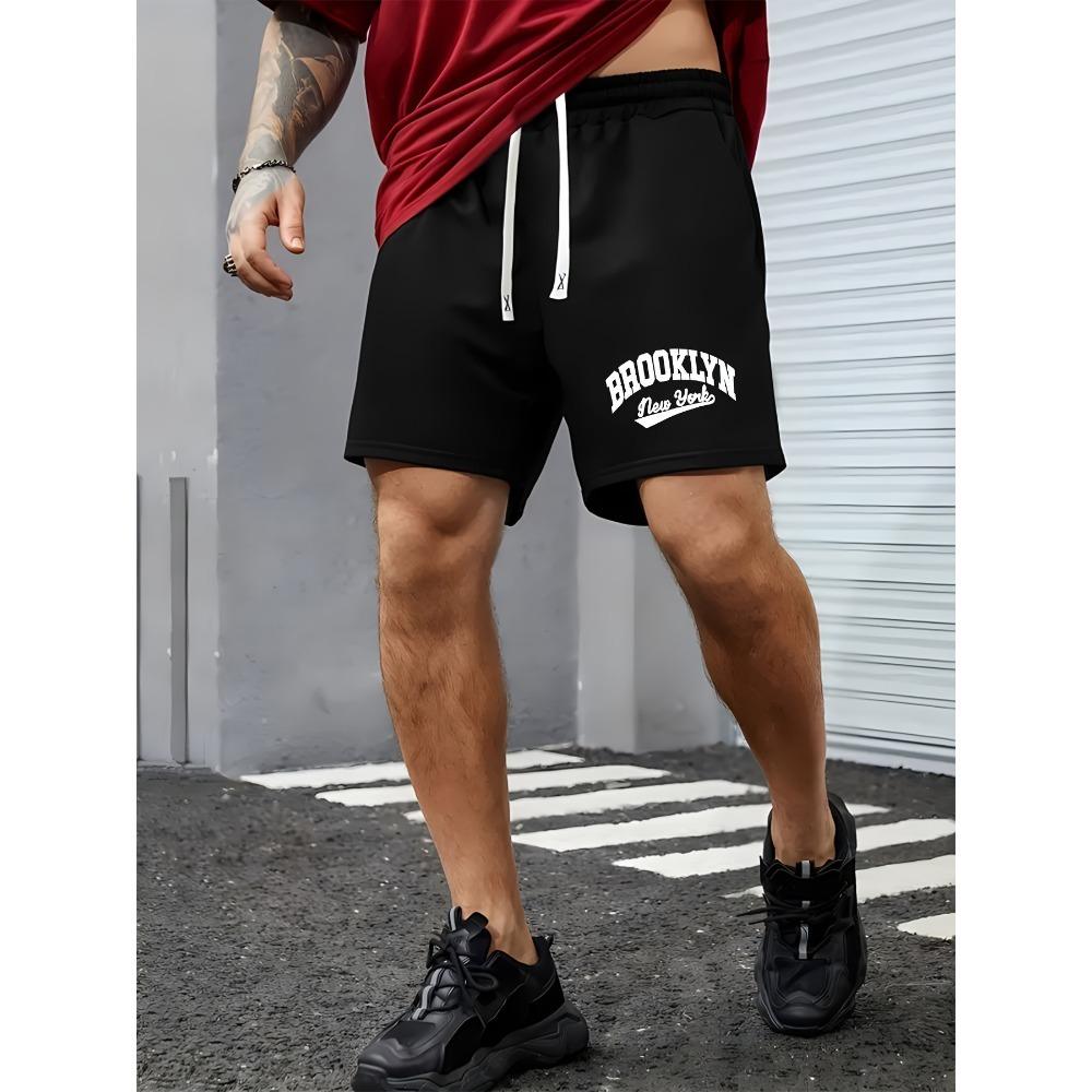 

Korean Style Men Printed Knee Length Shorts Loose Casual Streetwear Fashion Daily Holiday Short Pants XL