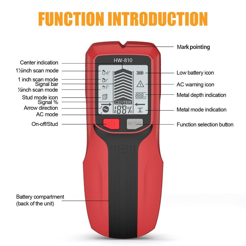 Depth Tracker 6-in-1 Stud Finder Accurately Locate Wall Detector Scanner  Home Improvement