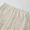 Summer Lace Flower Beach Skirts Women A-line Maxi Skirt Long Crochet Boho Flowy Skirt for Beach Holiday Outfits