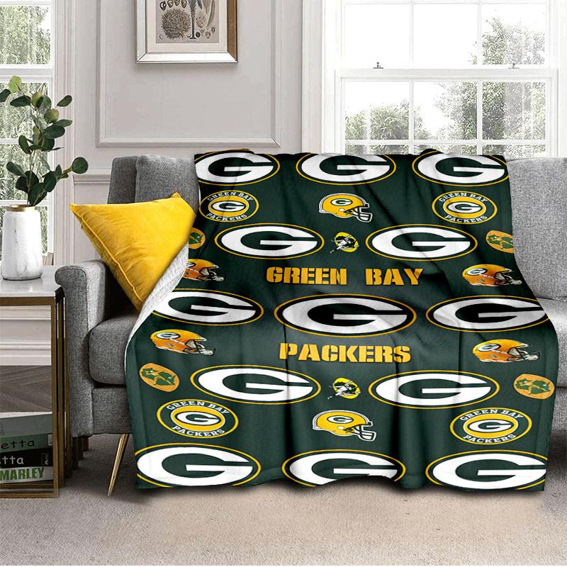 Green Bay Packers Logo Decke Outdoor Flanelldecke für Camping, Wandern, Gartenpartys, Picknick-Zubehör, Geschenk für Familie und Freunde