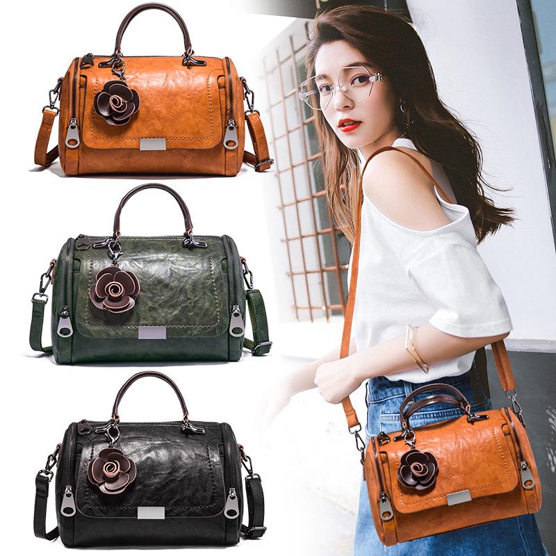Dámská kabelka v retro designu z pravé kůže Outdoor Travel Casual Crossbody taška přes rameno Multi Pocket