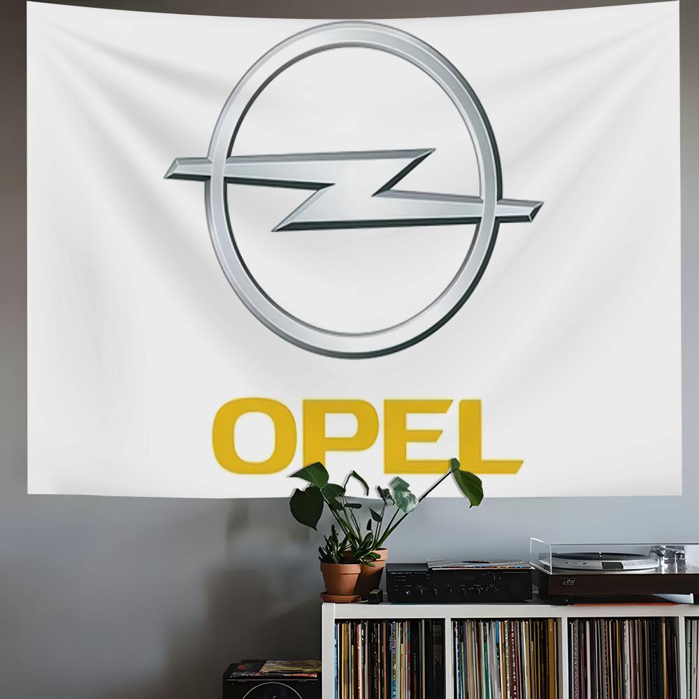 O-Opels Motor Sport Metal Logo Flags Sunproof Wind-resistant Outdoor Flag, Festival Decor for Courtyards & Gardens Shops Camping