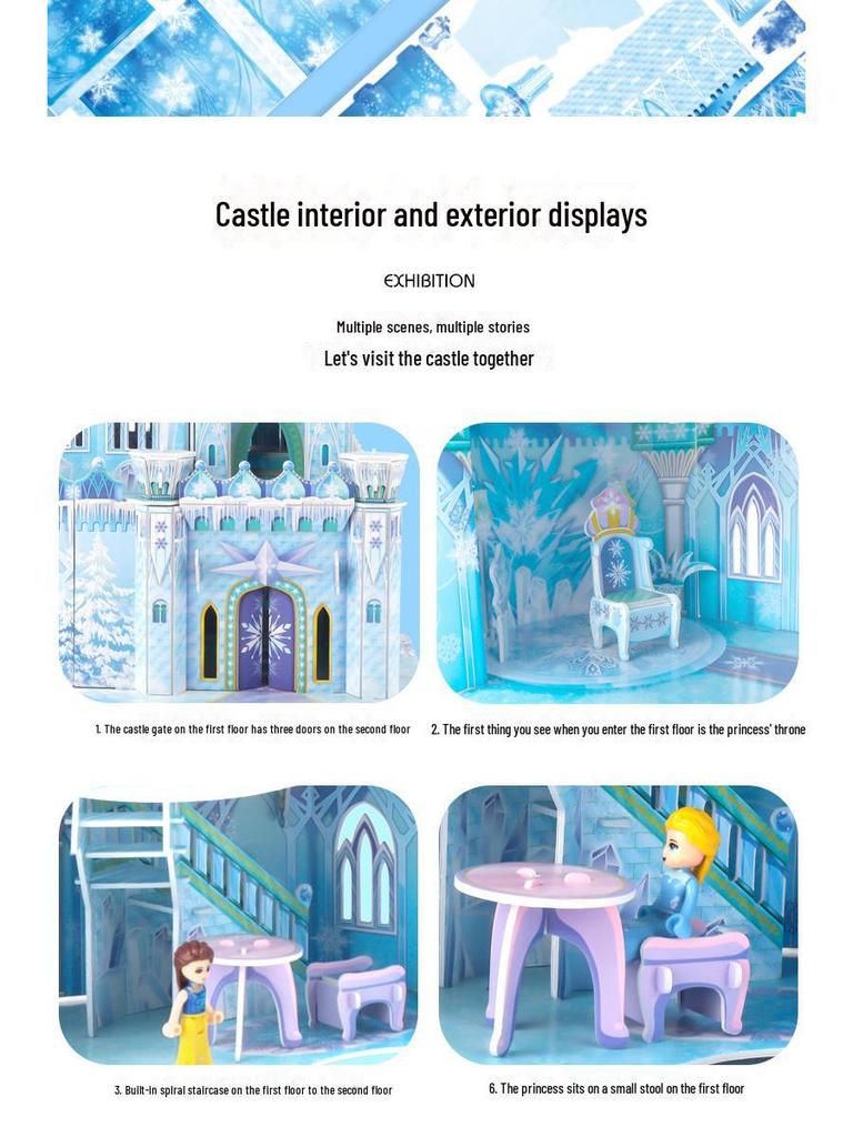 3D Ice & Snow Castle Puzzle for Kids - Creative Holiday Gift for Girls