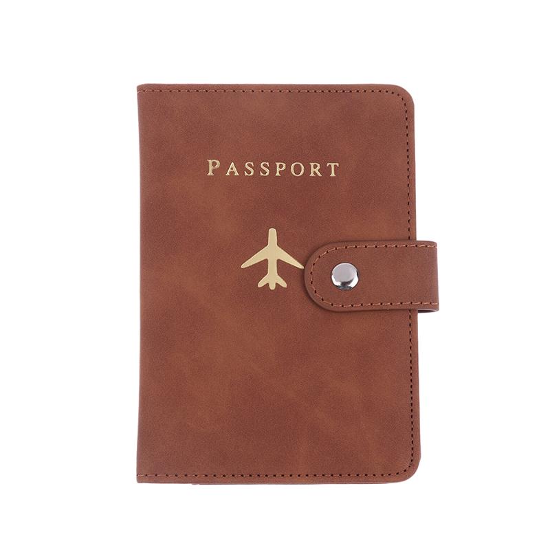 1Pc Id Holder With Airplane Clasp Pu Leather Travel Passport Cover Multiple Card Slots Passport Holder Unisex Travel Organizer