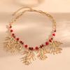 Beach natural vacation style coral necklace fashionable collarbone chain Bohemian style
